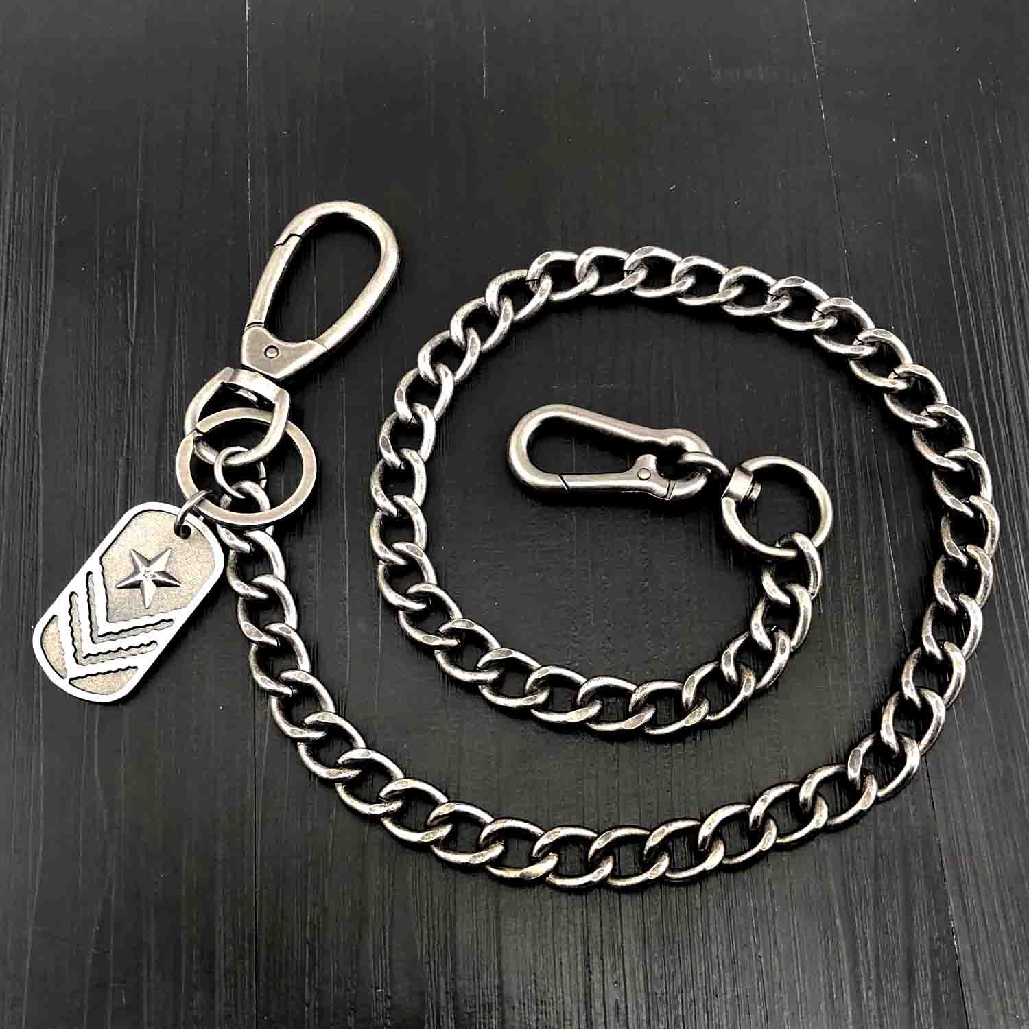 Cool Silver Tag Long Mens Pants Chain Military Tag Wallet Chain